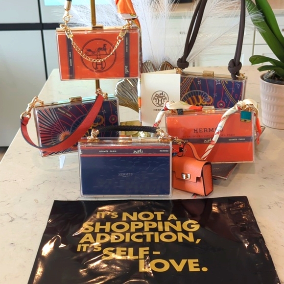 Hermes Paper Shopping Bag UPCYCLED Novelty Clutch
